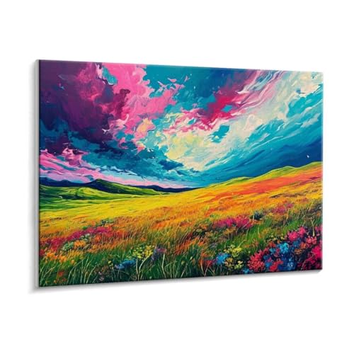 Malen Nach Zahlen Erwachsene - DIY Wiesen Handgemalt Ölgemälde Kit für Anfänger, Mit 3 - Pinseln und Acrylfarbe Handgemalt öLgemäLde Kit Als Geschenk Heimdekoration 50 x 70 cm (Rahmenlos) t-111 von HHQGOUYG