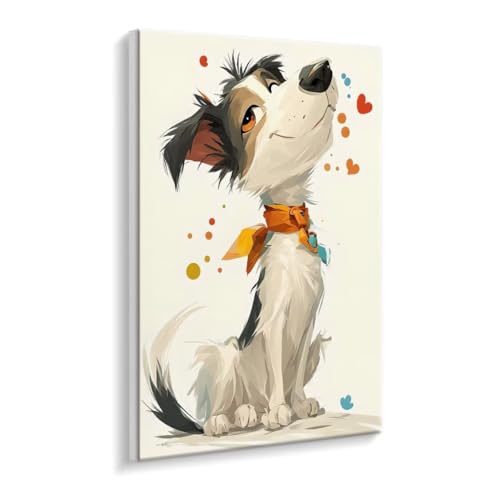 Malen Nach Zahlen Erwachsene - DIY Zeichentrick Hund Handgemalt Ölgemälde Kit für Anfänger, Mit 3 - Pinseln und Acrylfarbe Handgemalt öLgemäLde Kit Als Heimdekoration 50 x 70 cm (Rahmenlos) t-461 von HHQGOUYG