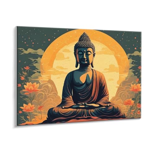 Malen Nach Zahlen Erwachsene - DIY Zen Handgemalt Ölgemälde Kit für Anfänger, Mit 3 - Pinseln und Acrylfarbe Handgemalt öLgemäLde Kit Als Geschenk Heimdekoration 90 x 120 cm (Rahmenlos) t-121 von HHQGOUYG