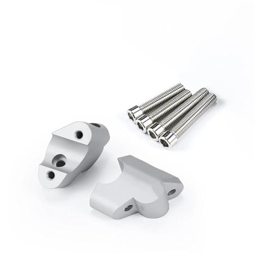 HHRDYY Höhenversatz Abstandshalter Motorrad Einstellbare Lenker Riser Kit Klemmen Für Ducati Multistrada V4 Multistrada V4 S Back Move Mount Adapter Riser Kit(Silber) von HHRDYY