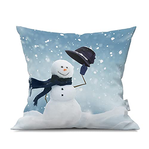 HHRHLKNH Kissenbezug Weihnachten Schneemann Pfirsichpersonal Kissen Set Home Supplies Dekorative Taille-Fünfte_45 * 45 cm. von HHRHLKNH