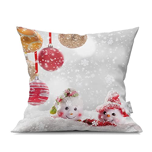 Kissenbezug 45X45 Weihnachten Schneemann Pfirsichpersonal Kissen Set Home Supplies Dekorative Taille-Stil DREI_45 * 45 cm. von HHRHLKNH