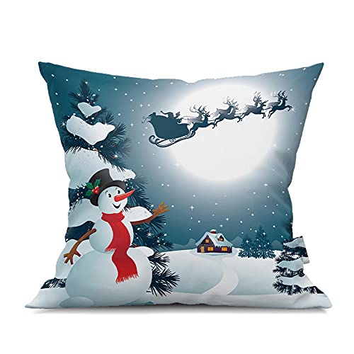 Zierkissen Weihnachten Schneemann Pfirsichpersonal Kissen Set Home Supplies Dekorative Taille-Stil Dreizehn._45 * 45 cm. von HHRHLKNH