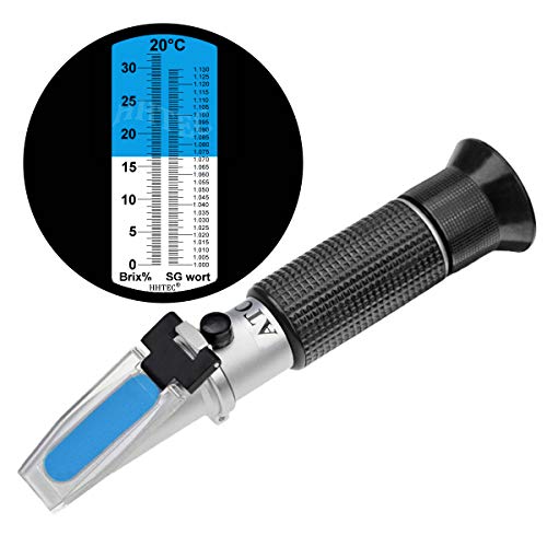 HHTEC Bierbrauen Refraktometer 0-32 Brix 1.130 SG Zuckergehalt Messgerät für Bierwürze SG, Traubenmost von HHTEC