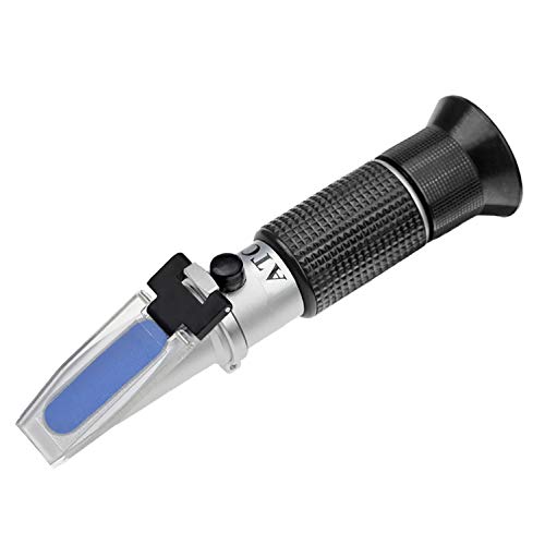 HHTEC Refraktometer 0-90% Brix Handrefraktometer zur Bestimmung des Zuckergehalts von Honig Pflanzenöl Sirup Melasse mit ATC- Funktion und Deutscher Anleitung von HHTEC
