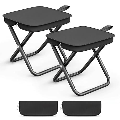 Campinghocker, 2er-Set, 26 cm, klein, tragbar, Klappstuhl mit Tragetasche, zusammenklappbare Campinghocker für Erwachsene, Outdoor-Fußhocker für Picknick, Wandern, Angeln, hält bis zu 100 kg, einfache Campinghocker, 2er-Set, 26 cm, klein, tragbar, Klappstuhl mit Tragetasche, zusammenklappbare Campinghocker für Erwachsene, Outdoor-Fußhocker für Picknick, Wandern, Angeln, hält bis zu 100 kg, einfache von HHUWQYU