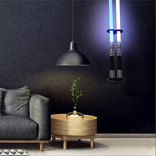 HHUXIUE Lichtschwert Wandhalterung Lichtschwert Ständer Schwert Regal Geeignet für Lichtschwert Ständer Lichtschwert Display Schwerter Lichtschwert Schwert Wandhalterung (Schwarz 2 Löcher) von HHUXIUE