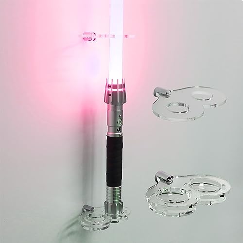 HHUXIUE Lichtschwert Wandhalterung Lichtschwert Ständer Schwert Regal Geeignet für Lichtschwert Ständer Lichtschwert Display Schwerter Lichtschwert Schwert Wandhalterung (Transparent 2 Löcher) von HHUXIUE
