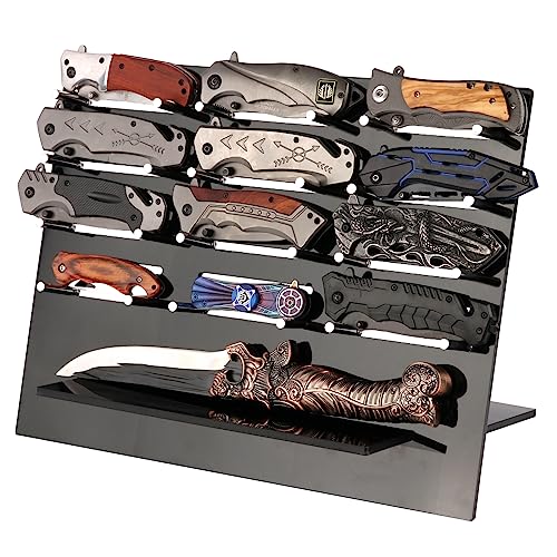 Messer Display Rack Pocket Knife Organizer Messer Display Rack Pocket Knife Display Rack Pocket Knife Organizer Tabletop Multifunctional Tool Organizer Acrylic Rack (Schwarz) von HHUXIUE