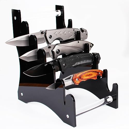 HHUXIUE Messerständer, Messerhalter, Messer-Präsentationsständer, Messer-Vitrine, Sammlerstück, Messer-Präsentationsständer Tischmesser für (Schwarz) von HHUXIUE