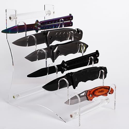 Messerständer, Messerhalter, Messer-Präsentationsständer, Messer-Vitrine, Sammlerstück, Messer-Präsentationsständer Tischmesser für (Transparent) von HHUXIUE