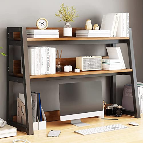 Für Computertisch – 2-stufiges Mehrzweck-Bücherregal auf Arbeitsplatte, verstellbares Schreibtisch-Bücherregal, Bücherregal für Computer-Desktop, Aufbewahrungsregal für das Heimbüro (Größe: 115) von HHXWAN