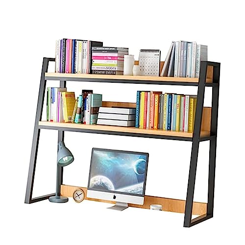 Für den Computertisch – Mehrzweck-Bücherregal auf der Arbeitsplatte, Leiter-Organizer-Regal mit Stahlrahmen, 2-stufiges Bücherregal für den Computer-Desktop, Aufbewahrungsregal für das Heimbüro von HHXWAN