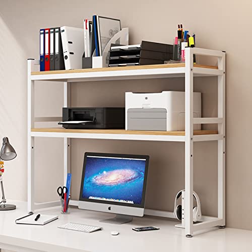 HHXWAN Desktop-Organizer-Bücherregal – klein, 2 Ebenen verstellbar, für Computertisch von HHXWAN