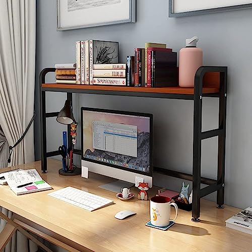 Schreibtisch-Bücherregal aus Holz und Metall – für Computertisch, Desktop-Organizer-Regal, Mehrzweck-Bücherregal auf Arbeitsplatte, offenes Aufbewahrungsregal, für OfficeHomeDorm-Ausstellungsrega von HHXWAN
