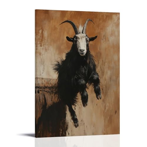 HHYXMJLL Tier-Ölgemälde einer Ziege mit einem Mohawk, der eine Wallride auf einer Scheunenwand vor einem minimalistischen braunen Hintergrund durchführt. Stilvolle Wandkunst, dekoratives Poster HHYXMJLL Tier-Ölgemälde einer Ziege mit einem Mohawk, der eine Wallride auf einer Scheunenwand vor einem minimalistischen braunen Hintergrund durchführt. Stilvolle Wandkunst, dekoratives Poster von HHYXMJLL