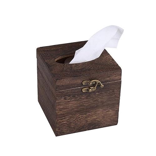Box für Taschentücher Holz Tissue Box Papier Serviettenhalter Spender Fall Badezimmer Büro Schreibtisch Dekor Taschentuch Box (Color : A) von HHeaeR