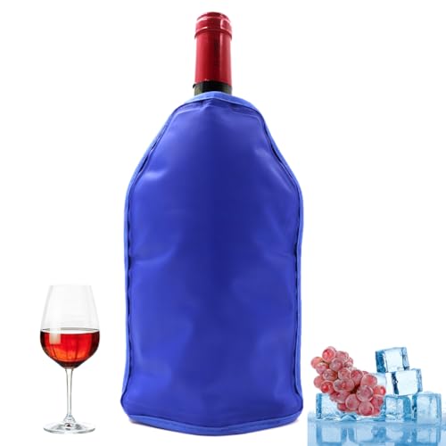 Weinflaschenkühler, Weinkühler-Hülle für Flaschenkühler, Eisbeutel, Gefriertasche, Wodka, Tequila, Kühler, Träger (Königsblau) von HI FINE CARE