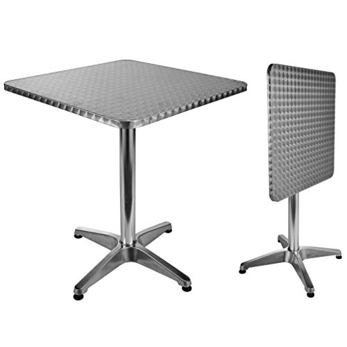 Haushalt International Aluminium Bistro Tisch, Rechteckig, Klappbar, Silber, 60 x 60 x 70 cm von Haushalt International