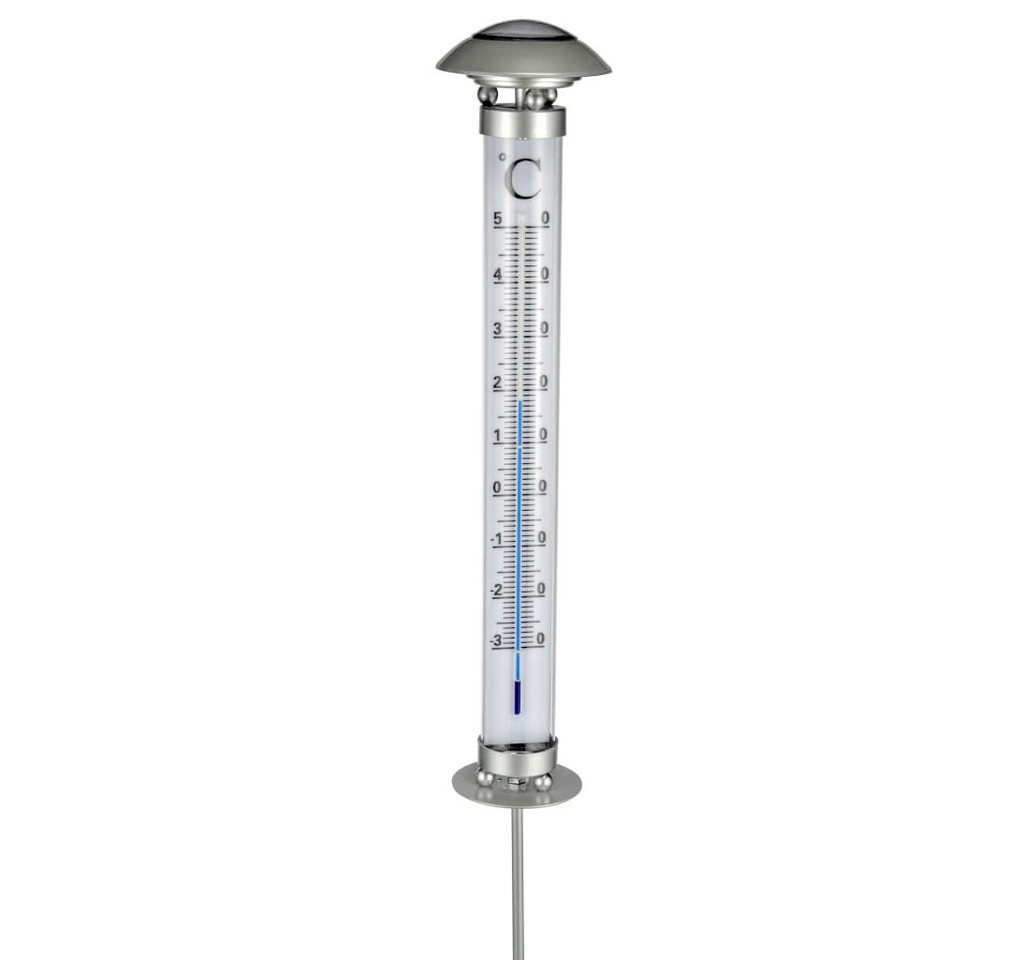 HI Außen-Wandleuchte Solar-Gartenleuchte mit Thermometer von HI