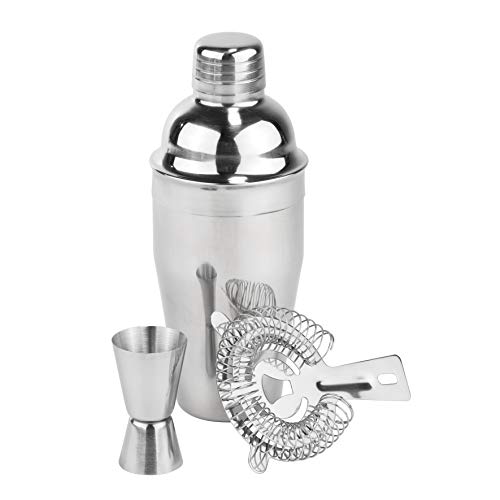 Cocktail Mix Set (3-teilig) aus Edelstahl - Barkeeper Set mit Cocktail Shaker, Messbecher und Barsieb, Bar Set, Bar Equipment, ideal als Cocktail Geschenkset von Haushalt International