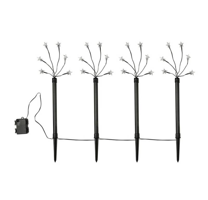 HI Gartenstecker 57989 LED-Sternenstäbe Sternenleuchtstäbe warmweiß 4er Batterie außen von HI