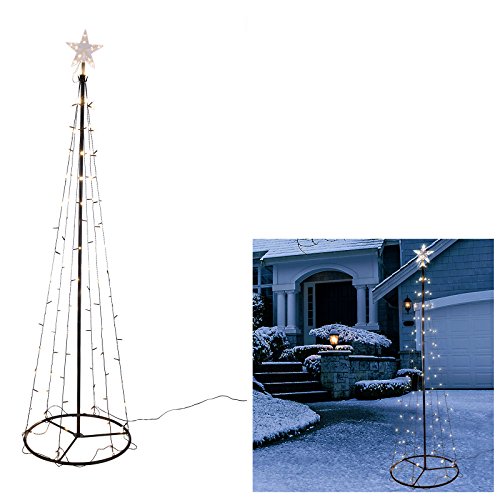 Haushalt International LED Baum 120,180,240cm mit Stern Metall Lichterbaum Weihnachtsbaum Kegelbaum, Baum Längen:120 cm von Haushalt International