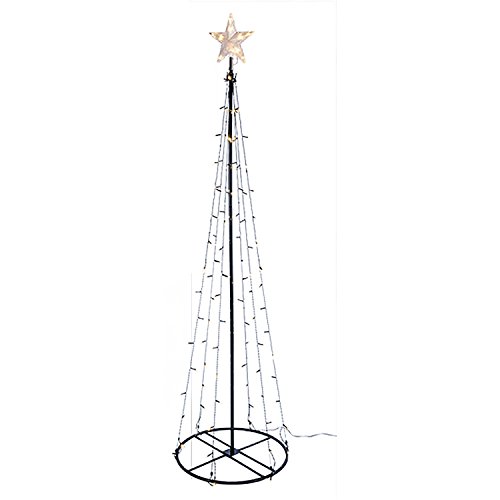 Haushalt International LED Baum 120,180,240cm mit Stern Metall Lichterbaum Weihnachtsbaum Kegelbaum, Baum Längen:180 cm von Haushalt International