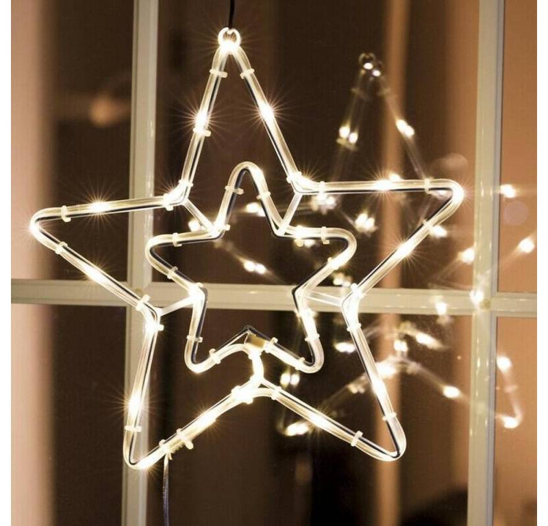 HI LED Fensterbild 76890 LED Stern Silhouette Lichtschlauch 30 Dioden warmweiß aussen von HI