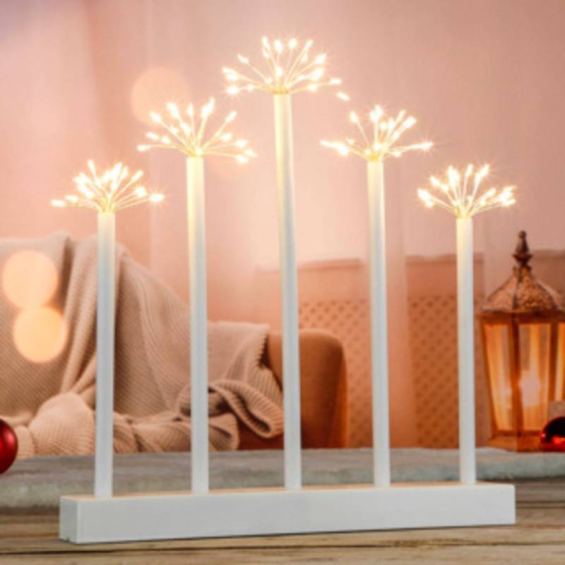 HI LED-Kerze LED Stimmungsleuchter mit Sterneffekt mit 100 warm weißen LEDs (1-tlg) von HI
