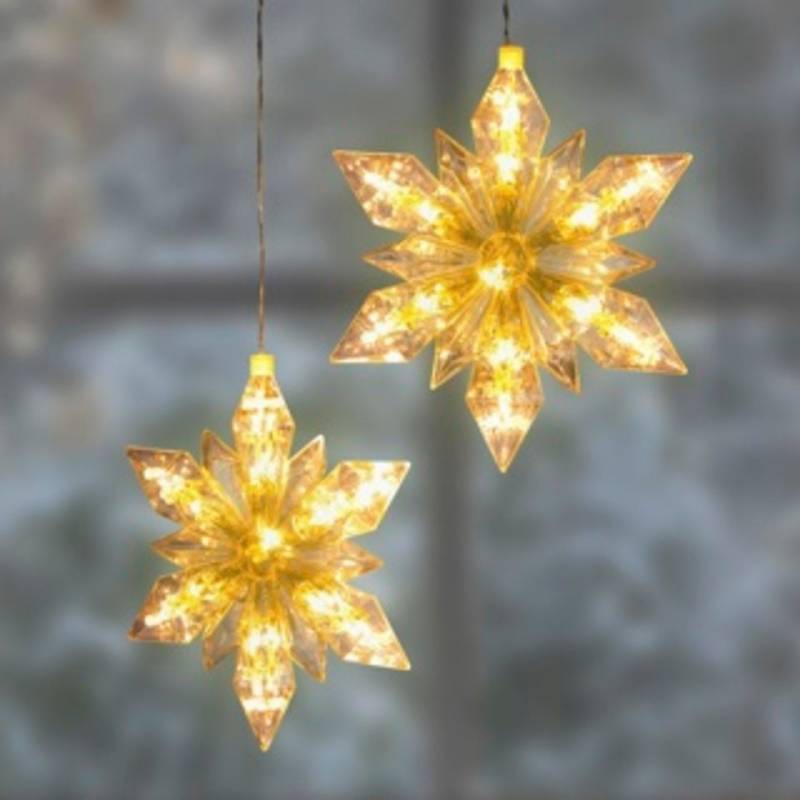 HI LED Stern 2er Set LED Weihnachtssterne ca. 23,5 cm von HI