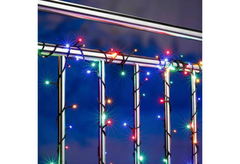 HI Lichterkette Lichterkette 120 multicolor LED 8F Kontroller,Blinkfunktion Timer von HI