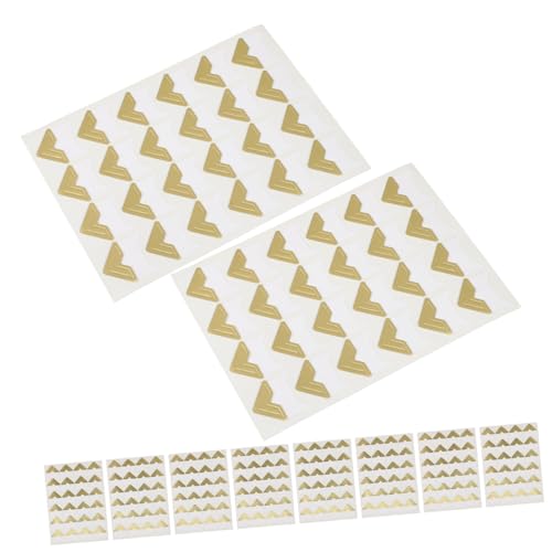 HIAKDOFT 10 Blatt Selbstklebende Fotoecken Goldfarben Bögen Scrapbook Sticker für DIY Fotoalbum Journal Memory Book Bastelzubehör Stabile Papiermaterialien Einfache Anwendung von HIAKDOFT