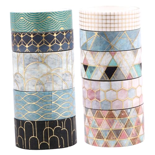 HIAKDOFT 10 Rollen 10 teiliges Washi Tape Set Goldfolie Masking Tape für DIY Basteln Scrapbook Tagebuch Dekoration und Geschenkverpackung Rückstandsfrei Entfernbares Papierklebeband HIAKDOFT 10 Rollen 10 teiliges Washi Tape Set Goldfolie Masking Tape für DIY Basteln Scrapbook Tagebuch Dekoration und Geschenkverpackung Rückstandsfrei Entfernbares Papierklebeband von HIAKDOFT