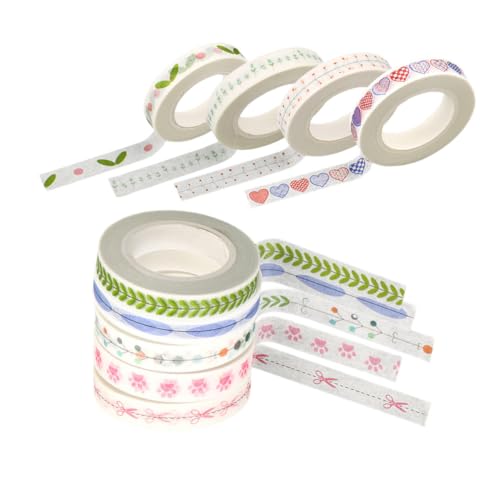 HIAKDOFT 10 Rollen Japanisches Washi Tape Handreißbares Scrapbook Klebeband Dekoratives DIY Bastelband Leicht Abreißbar Wiederverwendbar Verschiedene Muster für Kreativprojekte von HIAKDOFT