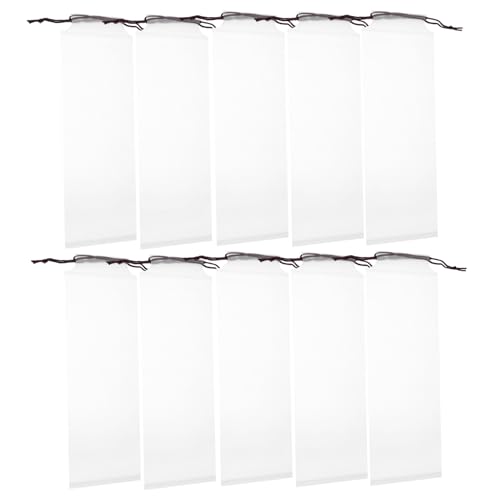 HIAKDOFT 10 Stück Faltbare Regenschirm Aufbewahrungsbeutel Halbtransparent mit Kordelzug Wasserabweisend Langlebig Passend für Outdoor Faltbare Regenschirme Praktisch Tragbar von HIAKDOFT