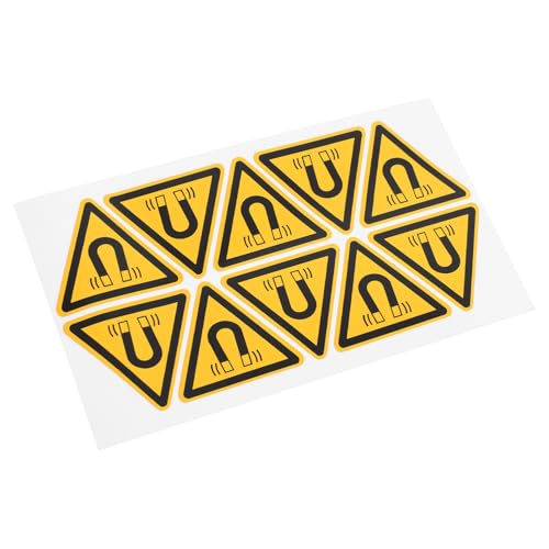 HIAKDOFT 10 Stück Identifizierung Von Magnetfeldern Arbeitsplatzschild Gefahrenaufkleber Warnsignale Aufkleber Mit Not-aus-Aufkleber Für Geräte Warnzeichen-Aufkleber Papier Yellow von HIAKDOFT