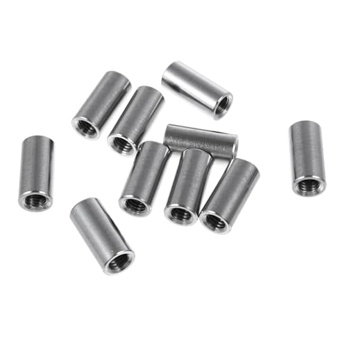 HIAKDOFT 10 Stück Teiliges Edelstahl Rundzylinder Schraubmuttern Robuste Schweißverbindungs muttern für Gewindestangen Poliert Langlebig und Korrosionsbeständig von HIAKDOFT