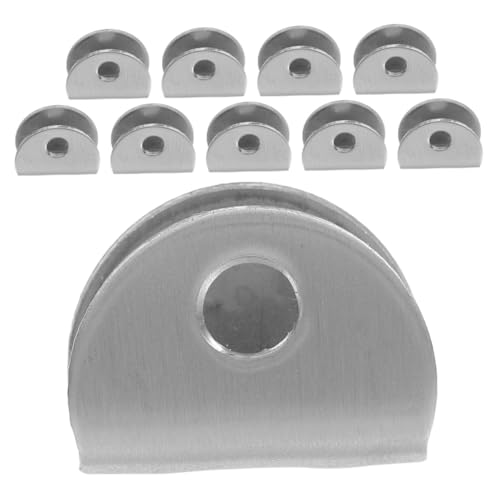 HIAKDOFT 10 Stück Teiliges Edelstahl Spiegelhalter Clips Rostfrei Formstabil Einfache Montage Minimalistisches Design Sichere Wandbefestigung für Glas und Spiegelplatten von HIAKDOFT