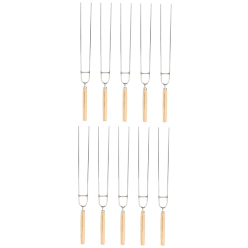 HIAKDOFT 10 Stück Teiliges Edelstahl U förmige Grillspieße mit Spitzem Holzgriff Wiederverwendbar Sicher Leicht für Hähnchenflügel Würstchenähnliches und Gemüse Am Gasgrill von HIAKDOFT