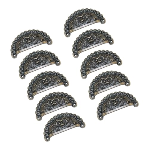 HIAKDOFT 10 Stück Teiliges Kleine Vintage Möbelknöpfe aus Kupfer Halbrunde Schubladengriffe mit Löwenkopf Design Metallgriffe für Kommoden Schränke Einfache Montage Passend für Wohnzimmer von HIAKDOFT