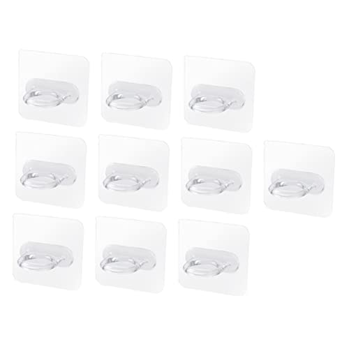 HIAKDOFT 10 Stück Teiliges Transparentes Badezimmer Klebehaken Selbstklebend und Belastbar Multifunktionales Aufbewahrungsrack für Handtücher Flaschen und Kleidung Einfache Montage ohne von HIAKDOFT