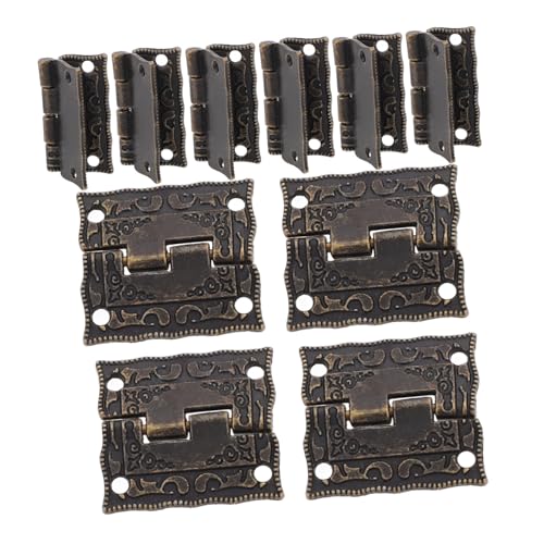 HIAKDOFT 10 Stück Teiliges Vintage Scharniere aus Edelstahl Dekorative Antike Klappscharniere für Holzbox Geschenkbox DIY Möbelbeschläge Langlebig und Einfach zu Montieren von HIAKDOFT
