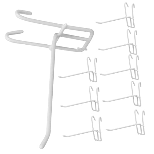 HIAKDOFT 10 Stück Teiliges Weißes Eisen Gitterwandhaken Vielseitige Aufhängung für Bilder und Deko Robust und Langlebig Praktisches Display Zubehör für Haushalt und Geschäft von HIAKDOFT