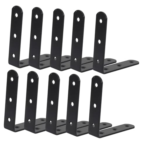 HIAKDOFT 10 Stück Teiliges Winkelhalter aus Schwarzem Kaltgewalztem Stahl Winkelverbinder für Holz Robuste Regalhalterung Tragkraft Vielseitig Einsetzbar für Möbel und DIY HIAKDOFT 10 Stück Teiliges Winkelhalter aus Schwarzem Kaltgewalztem Stahl Winkelverbinder für Holz Robuste Regalhalterung Tragkraft Vielseitig Einsetzbar für Möbel und DIY von HIAKDOFT