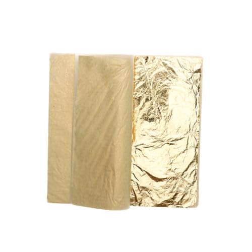 HIAKDOFT 100 Blatt Imitation Blattgold Metallfolie für Kunst Basteln Dekoration und Vergoldung von Bilderrahmen Möbeln Innenräumen und DIY Projekten von HIAKDOFT