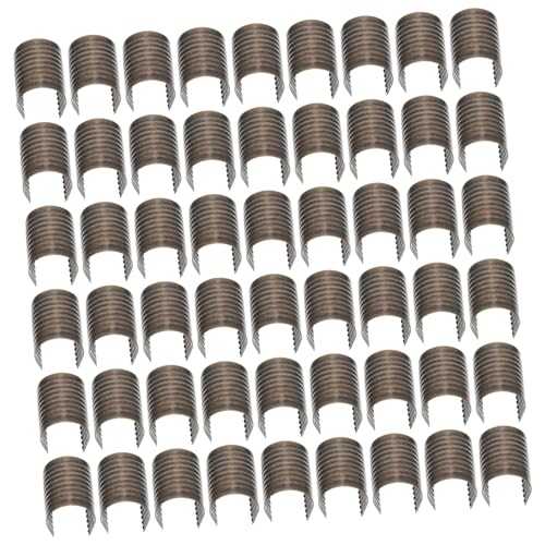 HIAKDOFT 100 Stück Lederband Kordelclips Faltbare Schnurverschlüsse Mittelgroß Robust für Schmuckherstellung Taschen DIY Endkappen Verschlüsse von HIAKDOFT