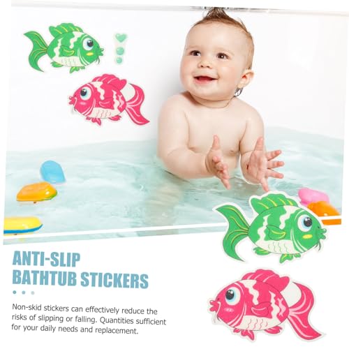 HIAKDOFT 12 Stück Teiliges Badezimmer Rutsch Aufkleber Fische Peva Material rutschfest und Selbstklebend für Badewanne Dusche Glatte Fliesen Geeignet Kindgerecht Zufällige von HIAKDOFT