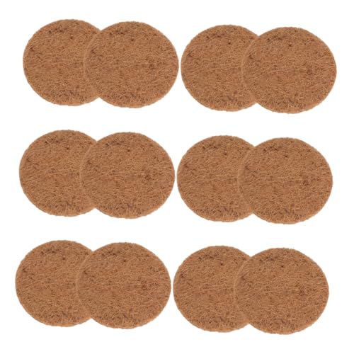 HIAKDOFT 12 Stück Teiliges Kokosfasermatte rutschfeste Atmungsaktive Nestmatten und Blumentopfunterlagen Vielseitige Kokosnuss fasereinlagen für Tauben Vögel und Pflanzgefäße von HIAKDOFT