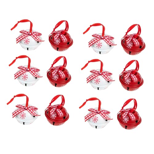 HIAKDOFT 12 Stück Teiliges Weihnachtsglocken aus Langlebiger Christbaumschmuck mit Schneeflockenmotiv Vielseitige Hängedeko für Fenster Türen und Weihnachtsbaum Festliche Weihnachtsdeko für HIAKDOFT 12 Stück Teiliges Weihnachtsglocken aus Langlebiger Christbaumschmuck mit Schneeflockenmotiv Vielseitige Hängedeko für Fenster Türen und Weihnachtsbaum Festliche Weihnachtsdeko für von HIAKDOFT